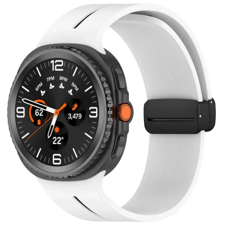 Fold Magnetic Buckle Silicone Watch Band, For Samsung Galaxy Watch8 / Watch8 Classic