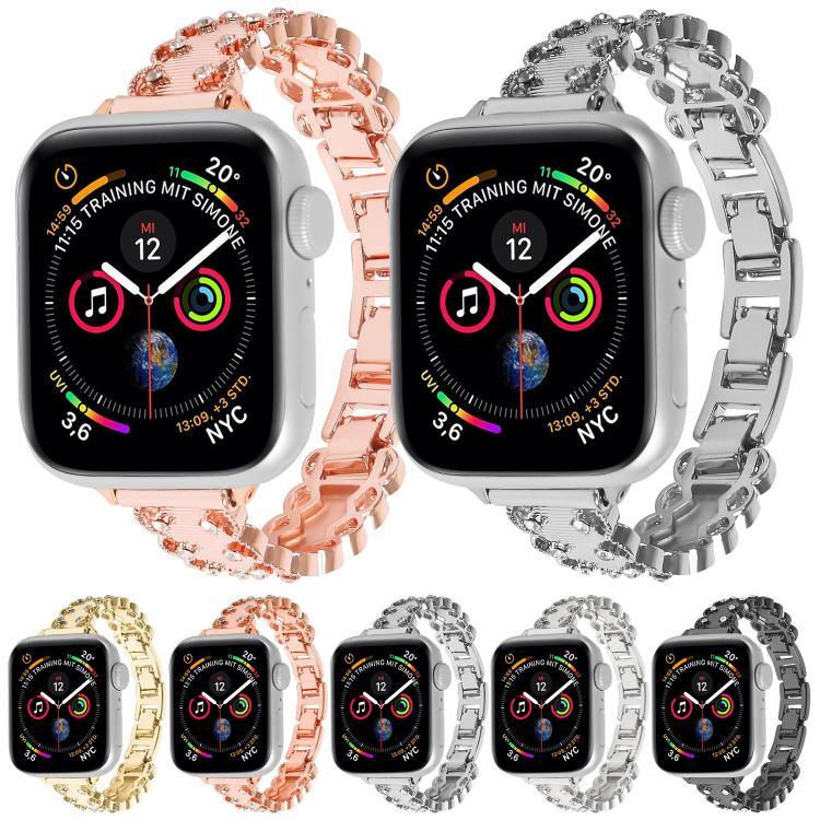 레이스 가장자리 다이아몬드 합금 메탈 시계줄, 애플 워치 46mm / 49mm / 45mm / 44mm용, 애플 워치 42mm / 41mm / 40mm / 38mm용