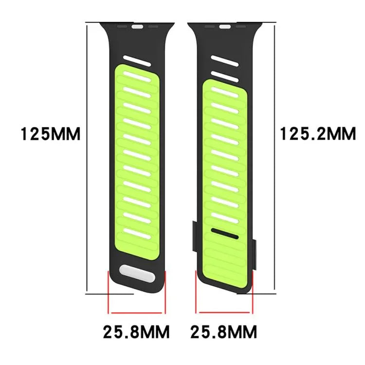 사선 버클 통기성 투톤 실리콘 시계줄, 애플 워치 46mm / 49mm / 45mm / 44mm용