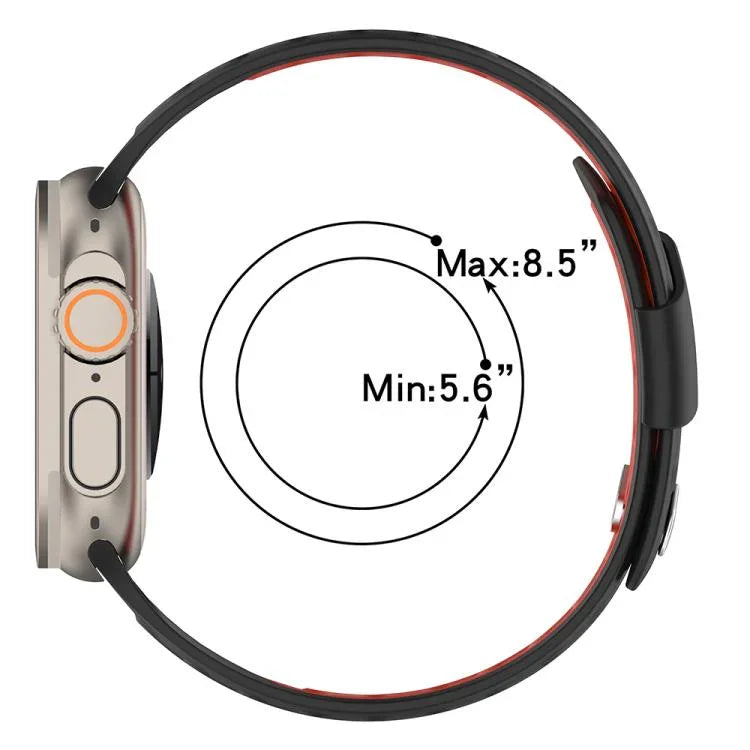 사선 버클 통기성 투톤 실리콘 시계줄, 애플 워치 46mm / 49mm / 45mm / 44mm용