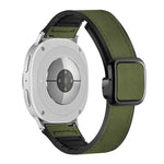 Square Magnetic Buckle Leather Skin Silicone Watch Band, For Samsung Galaxy Watch8 / Watch8 Classic