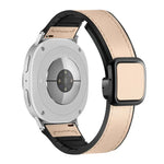 Square Magnetic Buckle Leather Skin Silicone Watch Band, For Samsung Galaxy Watch8 / Watch8 Classic