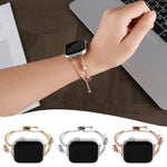 구리 인레이 베어 지르콘 팔찌 시계줄, Apple Watch 46mm / 49mm / 45mm / 44mm용, Apple Watch 42mm / 41mm / 40mm / 38mm용