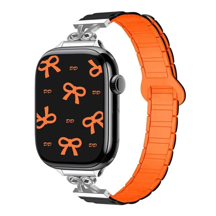 리본 작은 허리 자석 실리콘 시계줄, Apple Watch 46mm / 49mm / 45mm / 44mm용, Apple Watch 42mm / 41mm / 40mm / 38mm용