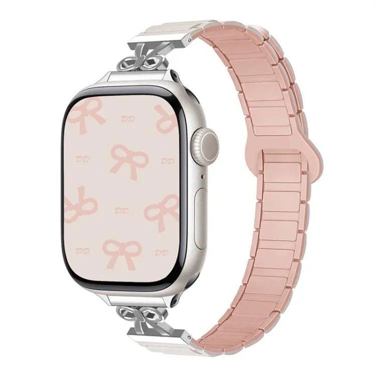 리본 작은 허리 자석 실리콘 시계줄, Apple Watch 46mm / 49mm / 45mm / 44mm용, Apple Watch 42mm / 41mm / 40mm / 38mm용