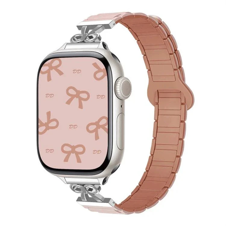 리본 작은 허리 자석 실리콘 시계줄, Apple Watch 46mm / 49mm / 45mm / 44mm용, Apple Watch 42mm / 41mm / 40mm / 38mm용