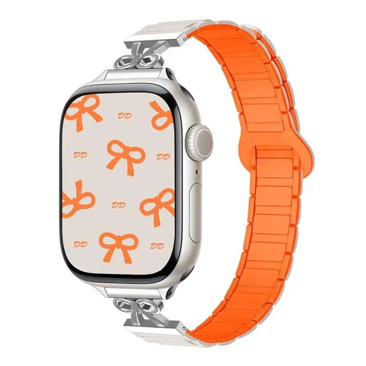리본 작은 허리 자석 실리콘 시계줄, Apple Watch 46mm / 49mm / 45mm / 44mm용, Apple Watch 42mm / 41mm / 40mm / 38mm용