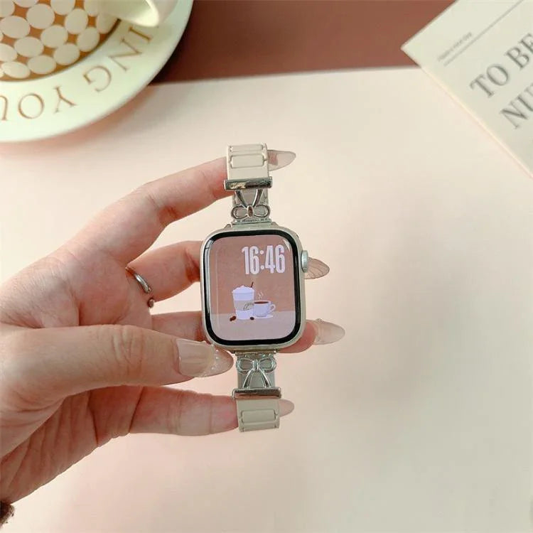 리본 작은 허리 자석 실리콘 시계줄, Apple Watch 46mm / 49mm / 45mm / 44mm용, Apple Watch 42mm / 41mm / 40mm / 38mm용