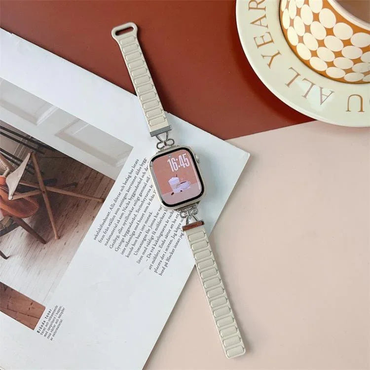 리본 작은 허리 자석 실리콘 시계줄, Apple Watch 46mm / 49mm / 45mm / 44mm용, Apple Watch 42mm / 41mm / 40mm / 38mm용