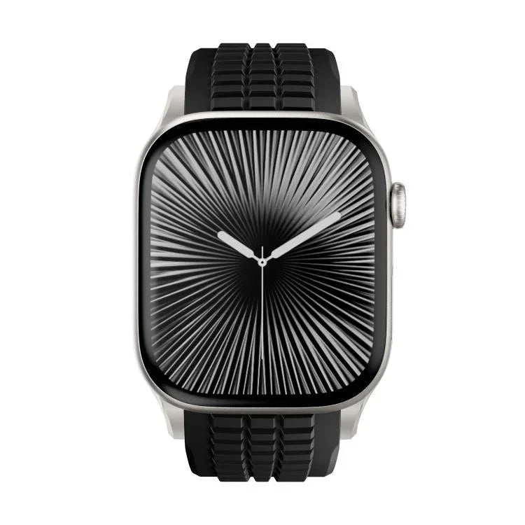 무늬가 있는 접이식 버클 실리콘 시계줄, Apple Watch 46mm / 49mm / 45mm / 44mm용