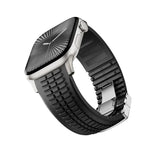 무늬가 있는 접이식 버클 실리콘 시계줄, Apple Watch 46mm / 49mm / 45mm / 44mm용