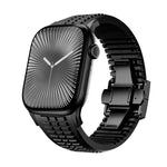 무늬가 있는 접이식 버클 실리콘 시계줄, Apple Watch 46mm / 49mm / 45mm / 44mm용