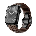 무늬가 있는 접이식 버클 실리콘 시계줄, Apple Watch 46mm / 49mm / 45mm / 44mm용