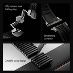 무늬가 있는 접이식 버클 실리콘 시계줄, Apple Watch 46mm / 49mm / 45mm / 44mm용