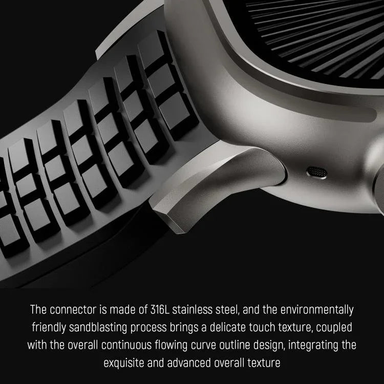 무늬가 있는 접이식 버클 실리콘 시계줄, Apple Watch 46mm / 49mm / 45mm / 44mm용