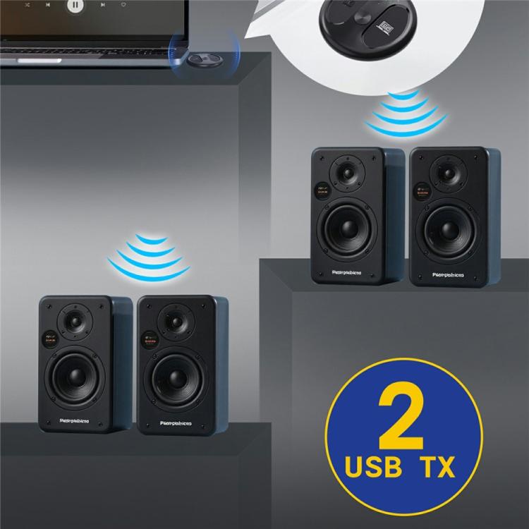 TV PC용 LE524 USB 블루투스 5.4 오디오 송신기 50m 범위 듀얼 연결 어댑터, LE524