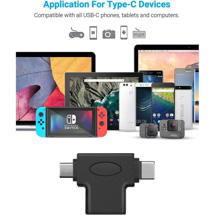 JUNSUNMAY 2-in-1 OTG 컨버터 USB 3.0 to 마이크로 USB 및 타입-C 어댑터, 2-in-1