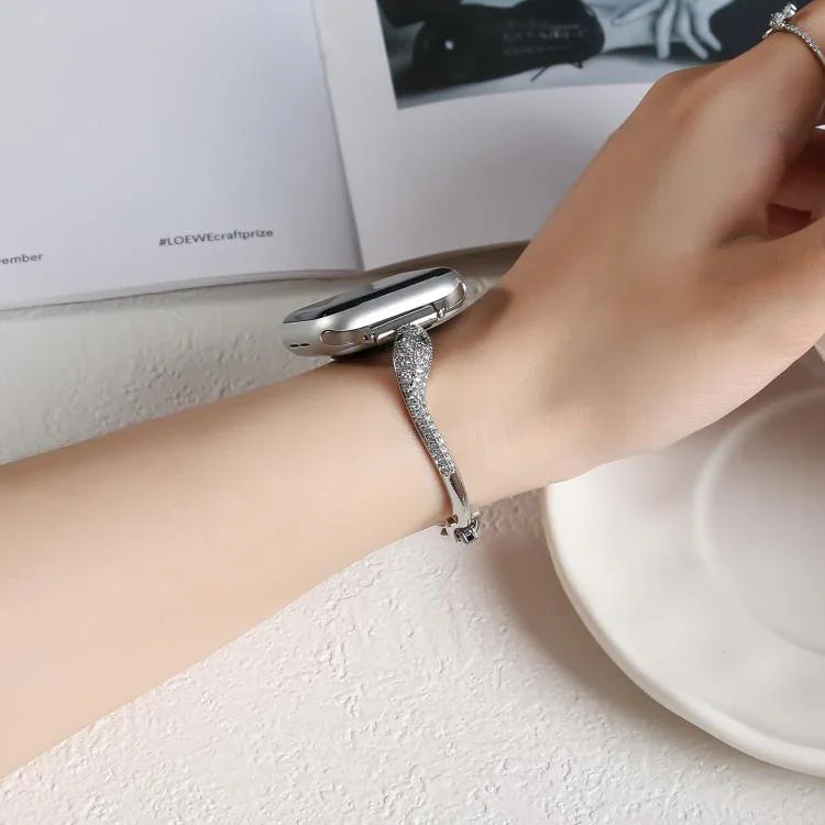 구리 인레이 지르콘 뱀 머리 시계줄, 애플 워치 46mm / 49mm / 45mm / 44mm용, 애플 워치 42mm / 41mm / 40mm / 38mm용
