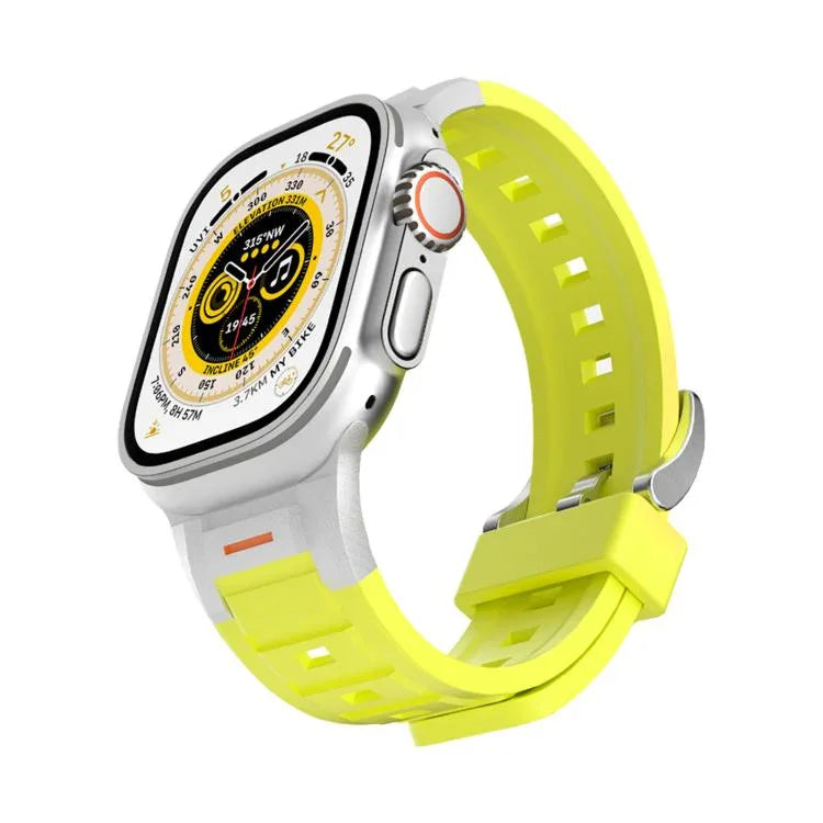 파이오니어 메탈 조인트 컬러풀 실리콘 시계줄, 애플 워치 46mm / 49mm / 45mm / 44mm용, 애플 워치 42mm / 41mm / 40mm / 38mm용