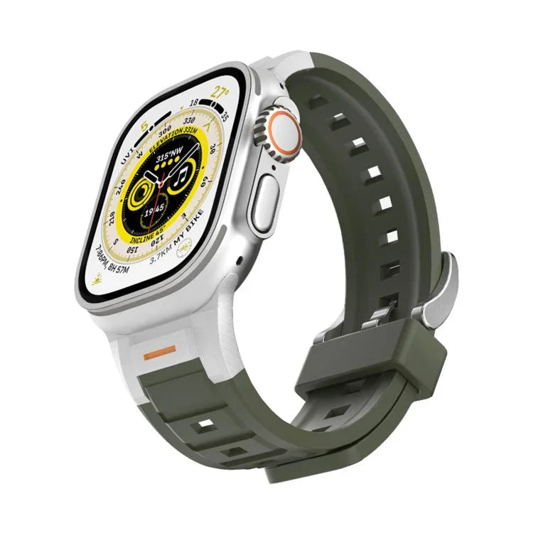 파이오니어 메탈 조인트 컬러풀 실리콘 시계줄, 애플 워치 46mm / 49mm / 45mm / 44mm용, 애플 워치 42mm / 41mm / 40mm / 38mm용