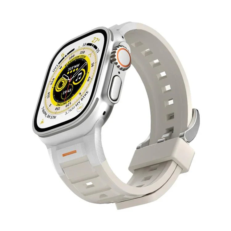 파이오니어 메탈 조인트 컬러풀 실리콘 시계줄, 애플 워치 46mm / 49mm / 45mm / 44mm용, 애플 워치 42mm / 41mm / 40mm / 38mm용