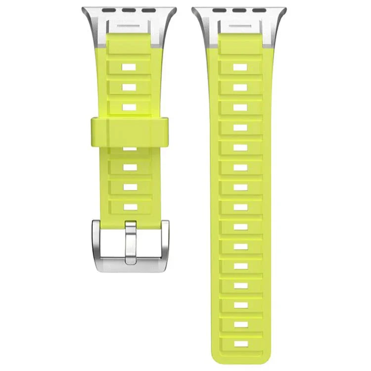 파이오니어 메탈 조인트 컬러풀 실리콘 시계줄, 애플 워치 46mm / 49mm / 45mm / 44mm용, 애플 워치 42mm / 41mm / 40mm / 38mm용