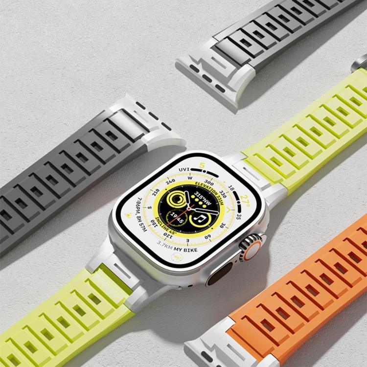 파이오니어 메탈 조인트 컬러풀 실리콘 시계줄, 애플 워치 46mm / 49mm / 45mm / 44mm용, 애플 워치 42mm / 41mm / 40mm / 38mm용