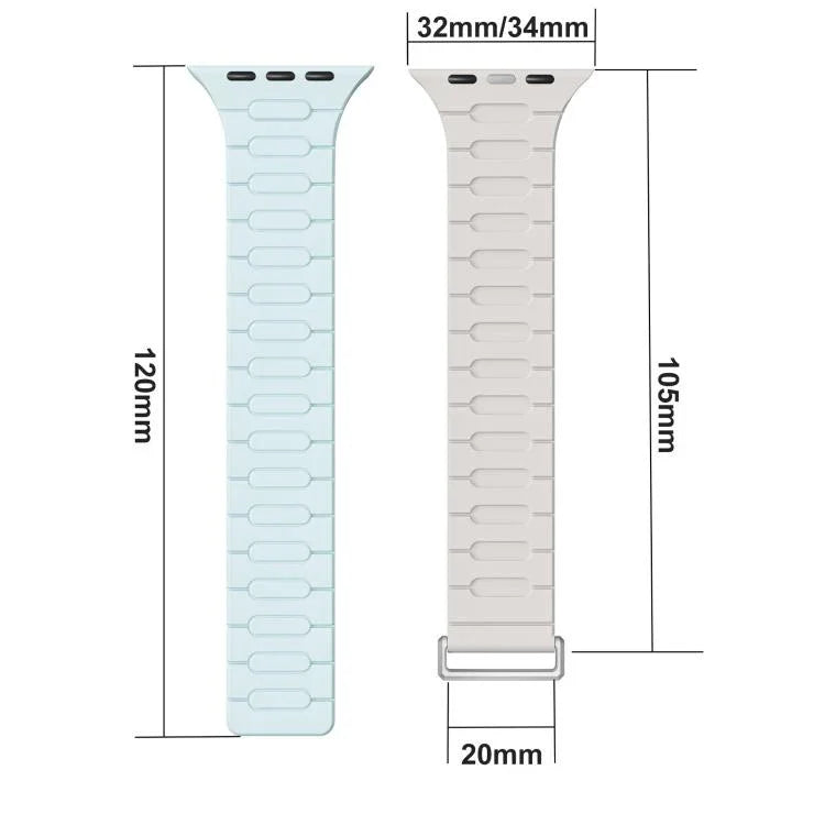 I자형 마그네틱 실리콘 시계줄, 애플 워치 46mm / 49mm / 45mm / 44mm용, 애플 워치 42mm / 41mm / 40mm / 38mm용