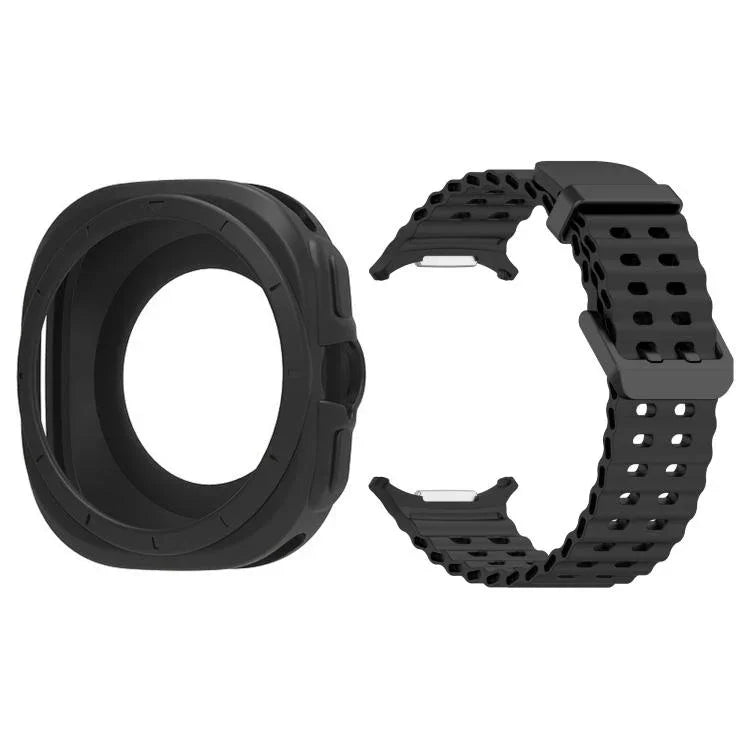 실리콘 시계 커버 마린 듀얼 버클 실리콘 시계 밴드, 삼성 갤럭시 워치 47mm / 울트라 2025용