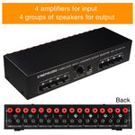 B075 4 입력 4 출력 파워 앰프 스피커 선택기 스위처, 채널당 300W 음질 무손실, B075