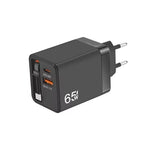 FC1 3-in-1 70cm 자동 감김 타입-C 케이블, PD3.0, QC3.0 USB 휴대폰 충전기, EU 플러그