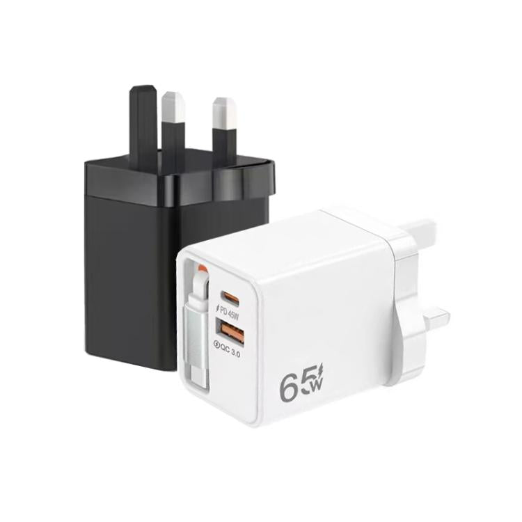 FC1 3-in-1 70cm 자동 감김 타입-C 케이블, PD3.0, QC3.0 USB 휴대폰 충전기, UK 플러그