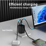 FC1 3-in-1 70cm 자동 감김 타입-C 케이블, PD3.0, QC3.0 USB 휴대폰 충전기, UK 플러그