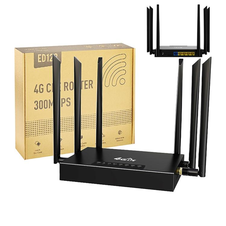 ED128-L 300Mbps 무선 WiFi 가정용 사무실 SIM 카드 미국 버전 4G LTE 산업용 라우터, US 플러그, EU 플러그