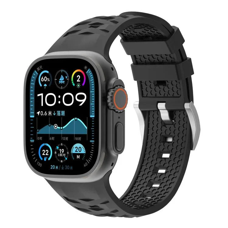 타이어 텍스처 투톤 실리콘 시계줄, 애플 워치 46mm / 49mm / 45mm / 44mm용, 애플 워치 42mm / 41mm / 40mm / 38mm용