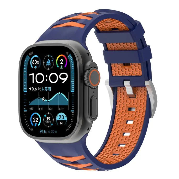 타이어 텍스처 투톤 실리콘 시계줄, 애플 워치 46mm / 49mm / 45mm / 44mm용, 애플 워치 42mm / 41mm / 40mm / 38mm용