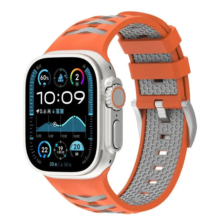 타이어 텍스처 투톤 실리콘 시계줄, 애플 워치 46mm / 49mm / 45mm / 44mm용, 애플 워치 42mm / 41mm / 40mm / 38mm용