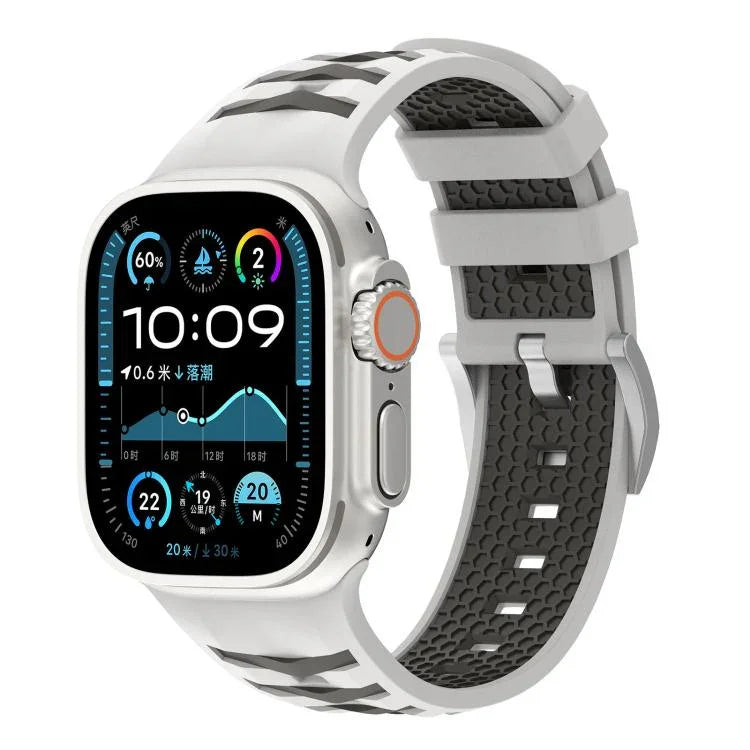 타이어 텍스처 투톤 실리콘 시계줄, 애플 워치 46mm / 49mm / 45mm / 44mm용, 애플 워치 42mm / 41mm / 40mm / 38mm용