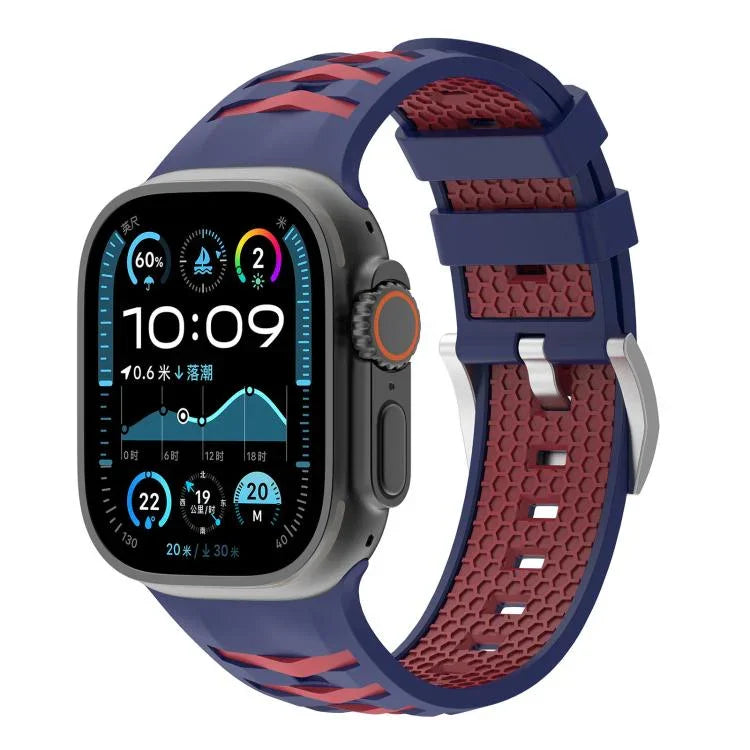 타이어 텍스처 투톤 실리콘 시계줄, 애플 워치 46mm / 49mm / 45mm / 44mm용, 애플 워치 42mm / 41mm / 40mm / 38mm용