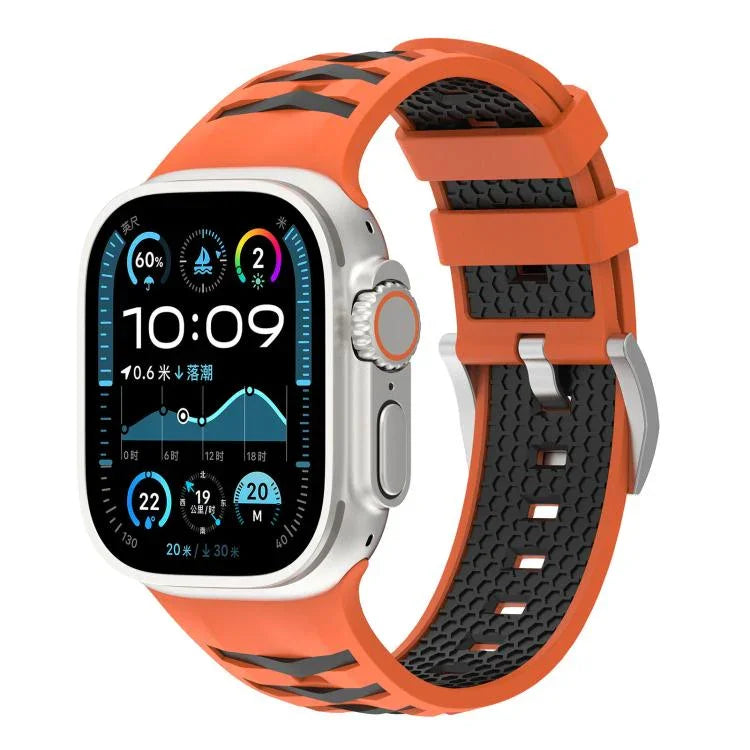 타이어 텍스처 투톤 실리콘 시계줄, 애플 워치 46mm / 49mm / 45mm / 44mm용, 애플 워치 42mm / 41mm / 40mm / 38mm용