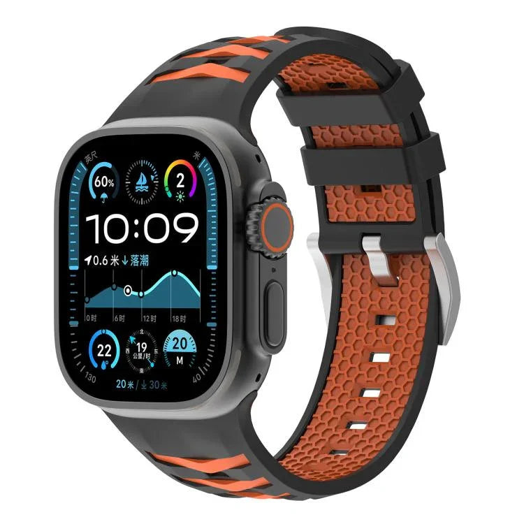 타이어 텍스처 투톤 실리콘 시계줄, 애플 워치 46mm / 49mm / 45mm / 44mm용, 애플 워치 42mm / 41mm / 40mm / 38mm용