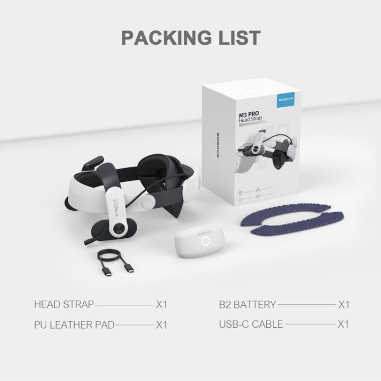 BOBOVR M3 Pro Meta Quest 3S / 3용 VR 헤드 스트랩 5200mAh 배터리 팩 포함, M3 Pro