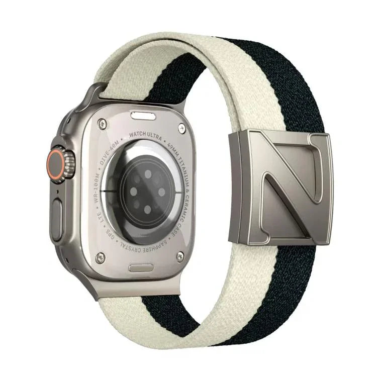 Z자형 자석 잠금 이중 색상 나일론 시계줄, 애플 워치 46mm / 49mm / 45mm / 44mm용, 애플 워치 42mm / 41mm / 40mm / 38mm용