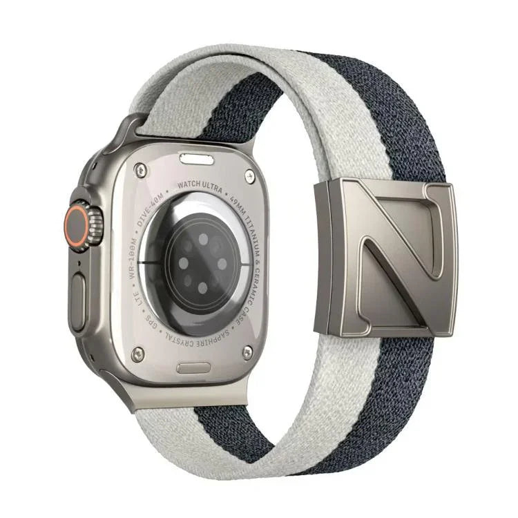 Z자형 자석 잠금 이중 색상 나일론 시계줄, 애플 워치 46mm / 49mm / 45mm / 44mm용, 애플 워치 42mm / 41mm / 40mm / 38mm용