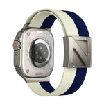 Z자형 자석 잠금 이중 색상 나일론 시계줄, 애플 워치 46mm / 49mm / 45mm / 44mm용, 애플 워치 42mm / 41mm / 40mm / 38mm용