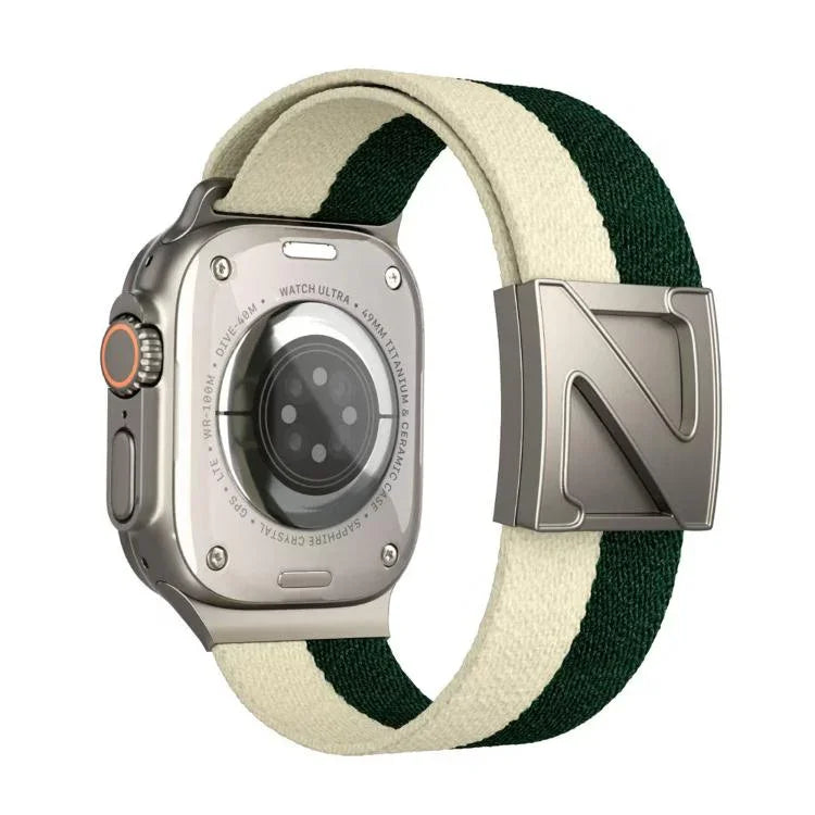 Z자형 자석 잠금 이중 색상 나일론 시계줄, 애플 워치 46mm / 49mm / 45mm / 44mm용, 애플 워치 42mm / 41mm / 40mm / 38mm용