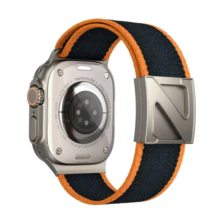 Z자형 자석 잠금 이중 색상 나일론 시계줄, 애플 워치 46mm / 49mm / 45mm / 44mm용, 애플 워치 42mm / 41mm / 40mm / 38mm용