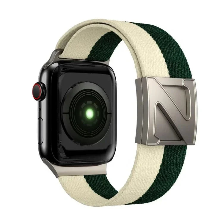 Z자형 자석 잠금 이중 색상 나일론 시계줄, 애플 워치 46mm / 49mm / 45mm / 44mm용, 애플 워치 42mm / 41mm / 40mm / 38mm용