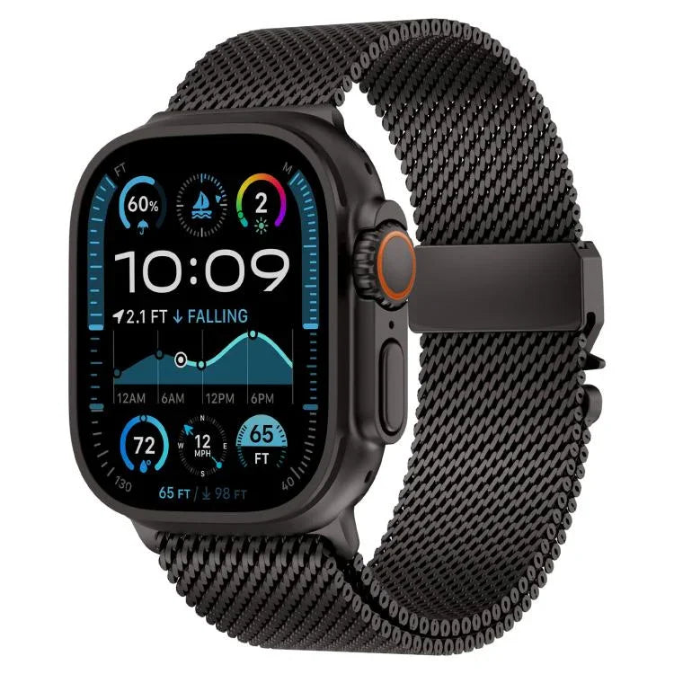 금속 잠금 거친 메시 밀라노 스테인리스 스틸 시계줄, 애플 워치 46mm / 49mm / 45mm / 44mm용