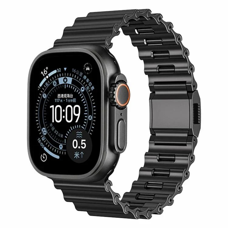 오션 웨이브 자석 버클 스테인리스 스틸 시계줄, 애플 워치 46mm / 49mm / 45mm / 44mm용